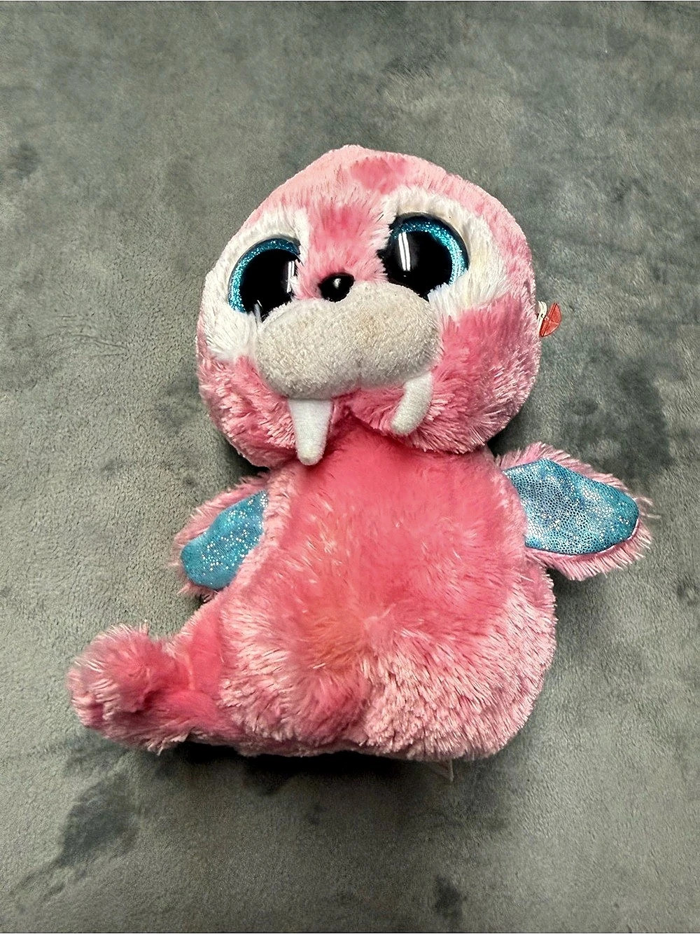 TY Beanie Boos Tusk Pink Walrus Plush 6” Glitter Eyes